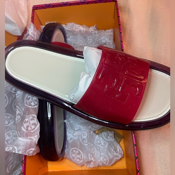 ☂️Tory Burch 💋Red,Deep Purple & light Cream Bubble Jelly❣️ - Picture 3 of 7